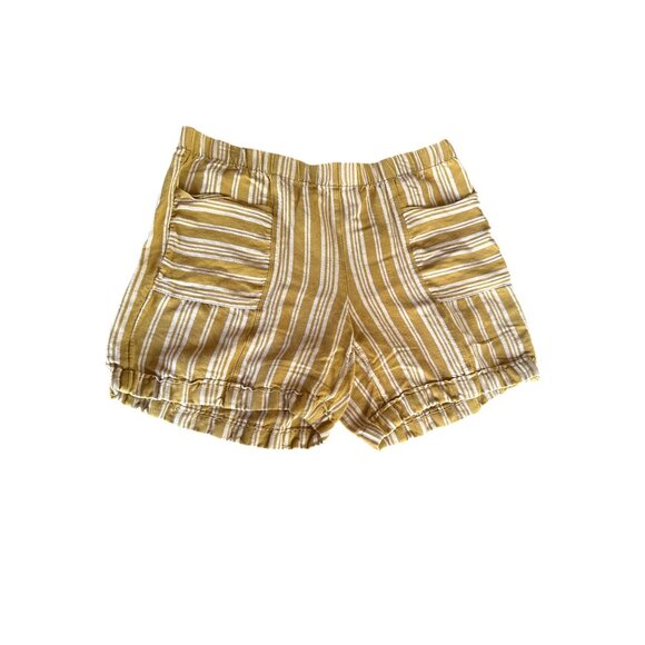 J. Jill Linen & Rayon Striped Shorts XL Yellow & White Casual Coastal - Picture 1 of 5